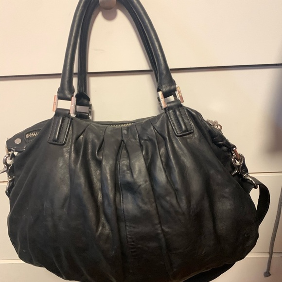 Tory Burch Verona Black Leather Pocketbook with Shoulder Straps and Handles - Picture 7 of 7